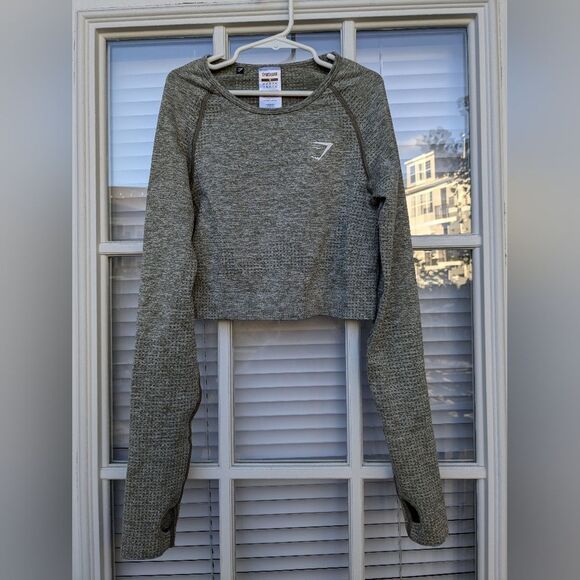 Gymshark Tops - Gymshark Vital Seamless Olive Green Crop Top, Size M